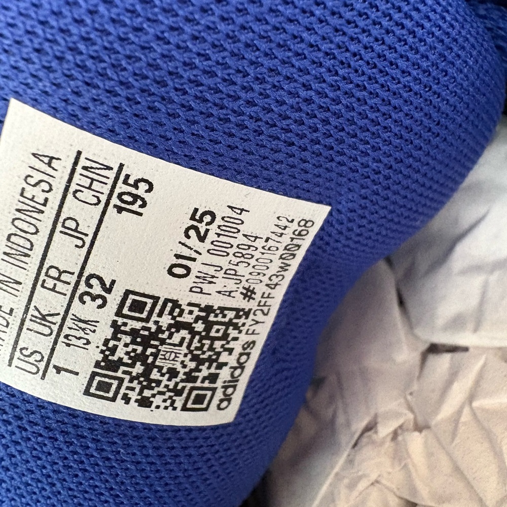adidas Kids Royal Blue Sneakers with White Stripes - Picture 7 of 8